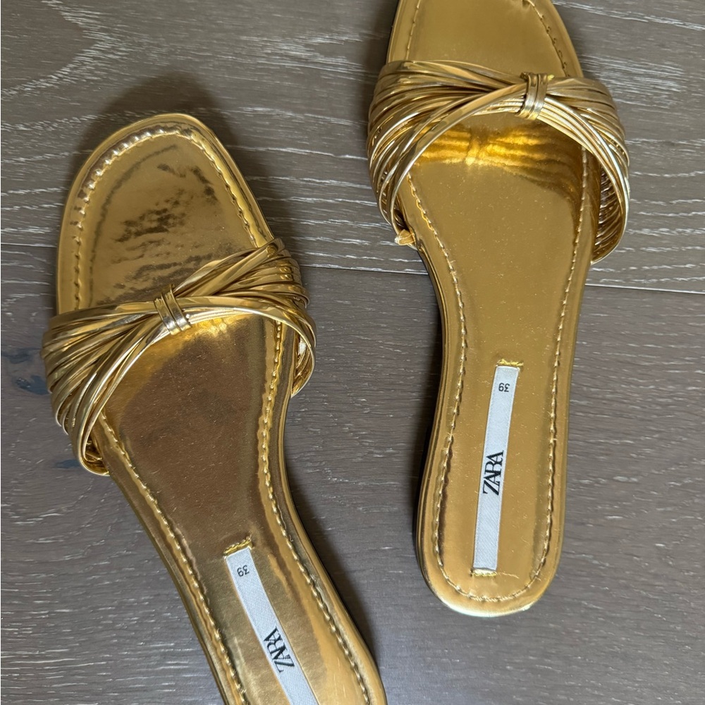 Zara Gold Women Sandals